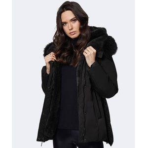 Luka Fitted Parka with Velvet and Fur Trim